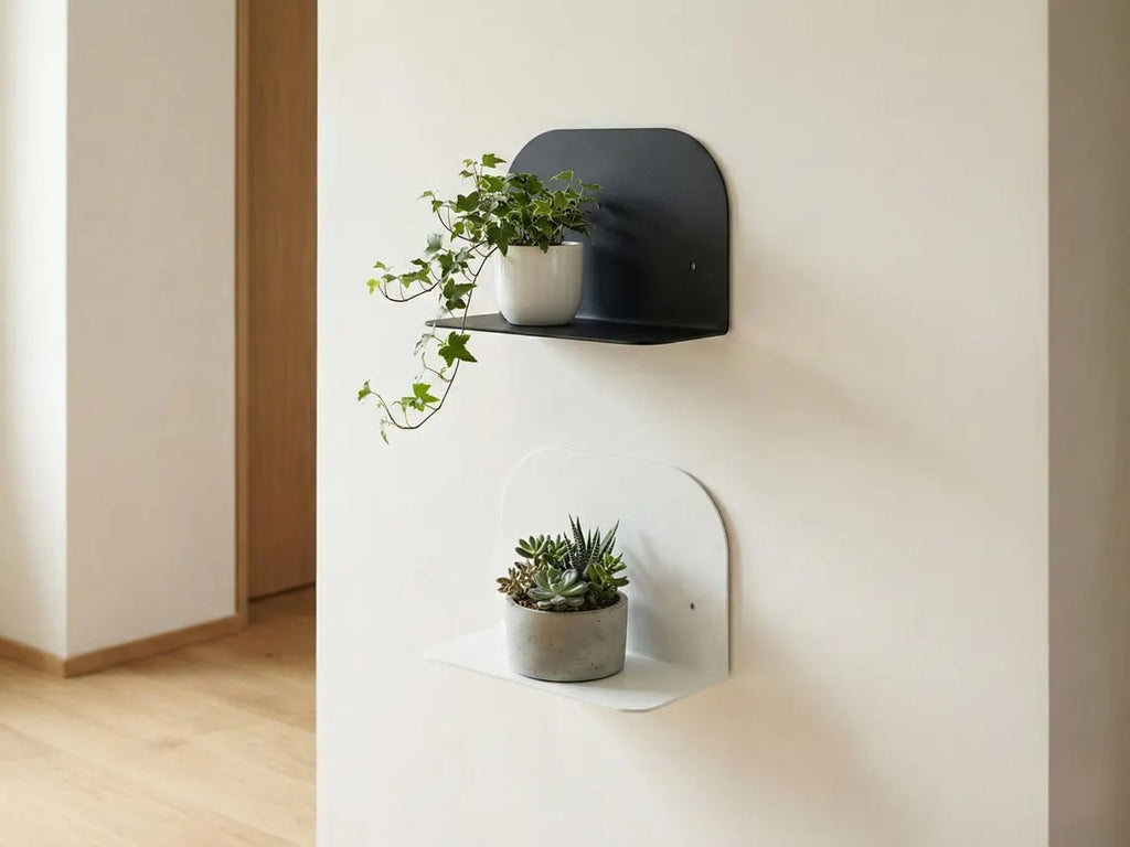 Yuvarlak Bitki Rafları, Duvara Monte Bitki Rafı, Metal Modern Komodin